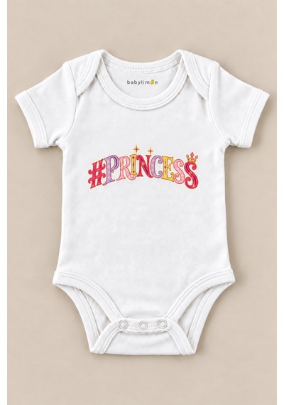 Babylimon Prıncess Beyaz Kısa Kollu Çıtçıtlı Bebek Zıbını Beyaz - 930083745 Beyaz
