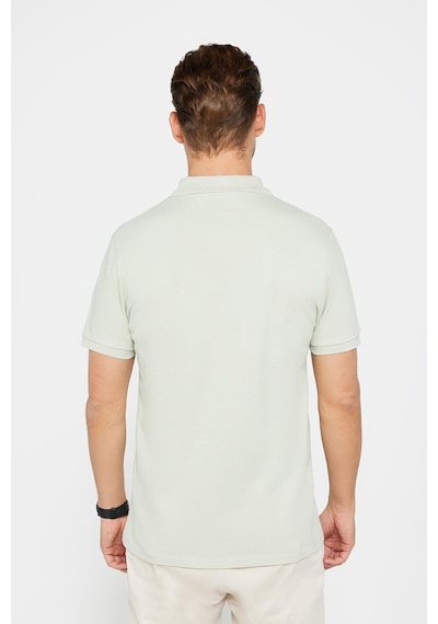 Tudors Erkek Slim Fit Dar Kesim %100 Pamuk Düz Pike Gri Polo Yaka Tişört-30537 Gri