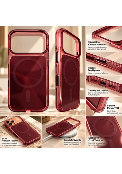 Sert Tpu Overcover Premium Kılıf İphone 17/18 Pro İle Uyumlu Magsafe