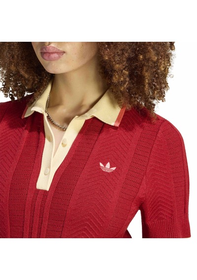 Kr7060-k Adidas Polo Sh Sleeves Kadın T-shirt Kırmızı Kr7060-k