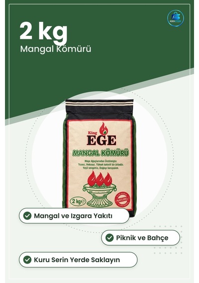 Mangal Kömürü 2 Kg Isıtma Yakıtı Barbekü Izgara Bahçe Piknik Yeme