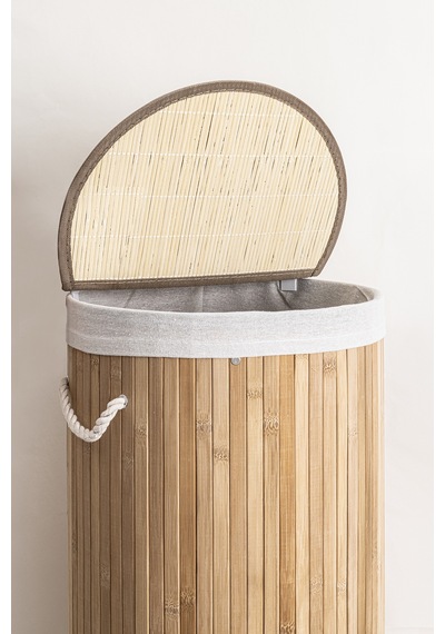 Koza Home Meander Yuvarlak Bambu Çamaşır Sepeti 35x61 55lt 5113 439726 Diğer