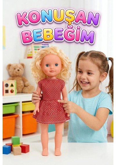 Alya Türkçe Konuşan Etkileşimli Eğitici Oyuncak Bebek 40 Cm Kafası Ve Kolları Et Bebek 41291199