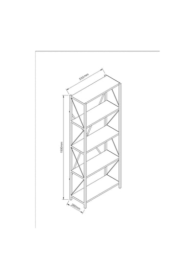 Small Raflı Metal Kitaplık Çok Renkli