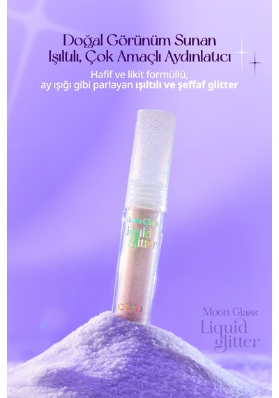 Clio Moon Glass Liquid Glitter Sweet Cloud 04 Pink Spread