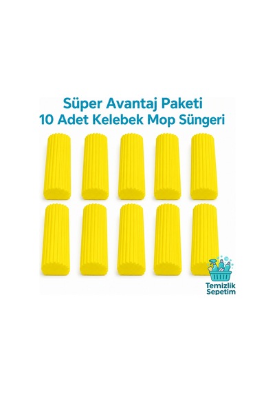 Kelebek Mop Yedek Sünger Başlık 10'lu Süper Avantaj Paketi
