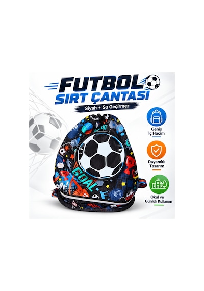 Nessiworld Futbol Siyah Su Geçirmez Sırt Çantası