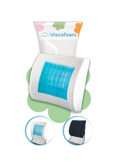 Viscofoam Terletmeyen Ortopedik Bel Yastığı Ofis Sandalye Araç Koltuk Bel Destek Yastığı Visco Bel Yastığı