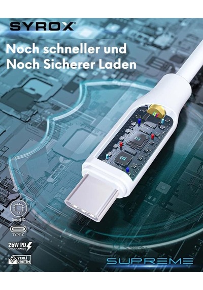 Lexroo Pd25tk Type-c To Type-c Pd 25w Hızlı Data/şarj Kablosu 1 Metre Beyaz Standart