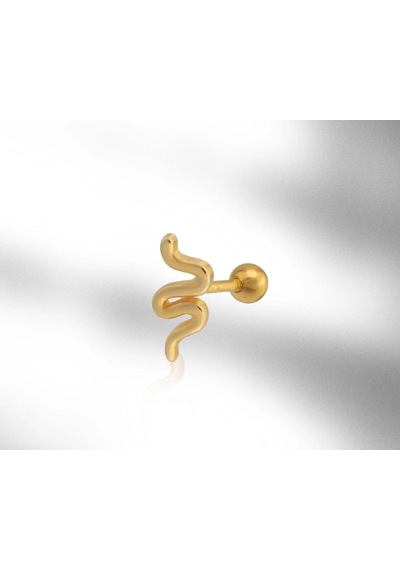 Tragus Piercing Çelik Paslanmaz Yılan Model Gold - 647609022 Gold