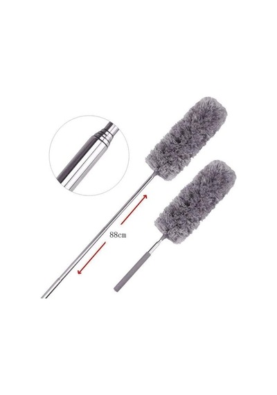 Teleskopik Uzatılabilir Mikrofiber Yumuşak Başlıklı Gri Toz Alma Fırçası Toz Püskülü Diğer