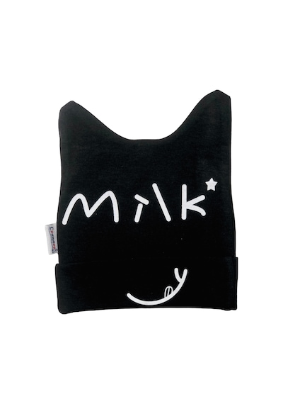 Cramerr Penye İnterlok Milk Baskılı Bebek Bere Kulak Detaylı