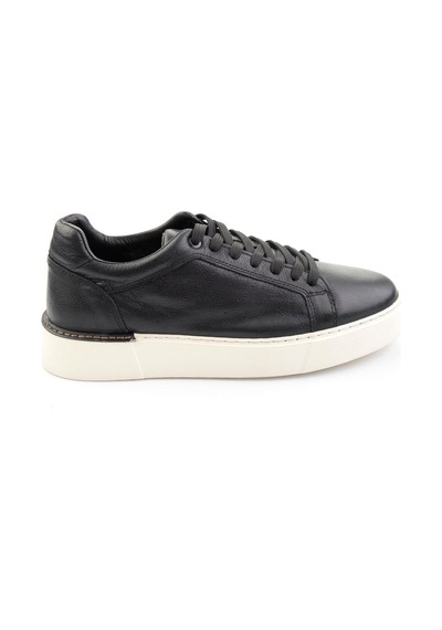 Bambi Siyah Hakiki Deri Erkek Sneaker E01593003603