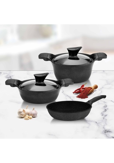 Cvs Dn 20030 5 Parça Döküm Granit Tencere Seti 24-26-26 Cm