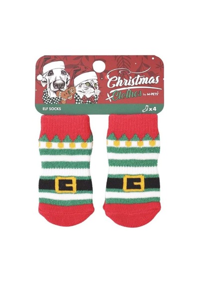 M-pets Chrıstmas Elf Kaymaz Tabanlı Çorap 4lü