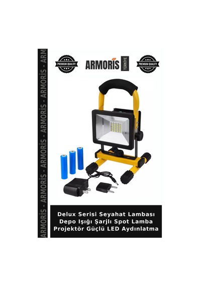Delux Serisi Seyahat Lambası Depo Işığı Şarjlı Spot Lamba Projektör Güçlü Led Aydınlatma Diğer