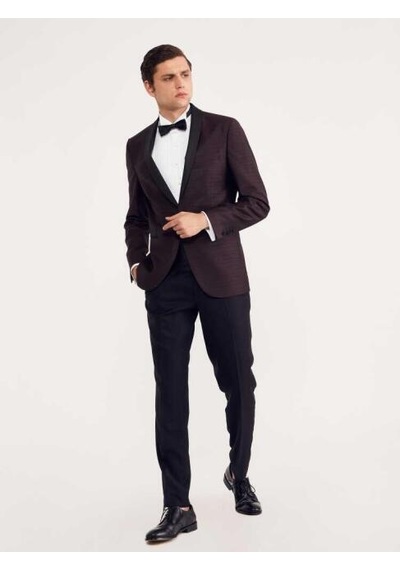 Bisse Erkek Slim Fit Smokin Bordo