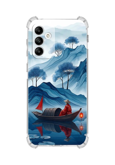 Printify Samsung Galaxy M13 İle Uyumlu Simya Serisi Sonsuz Akış Tasarımlı Uv Baskılı Köşe Korumalı Antişok Kılıf Şeffaf
