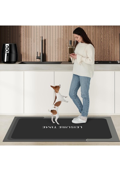 Dijital Kaymaz Yıkanabilir Mutfak Banyo Salon Paspas Halısı Trend Modern Al4002 Antrasit