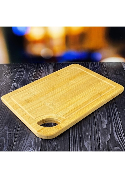 Deconox Bambu Kesme Tahtası Antibakteriel Yıkanabilir Doğrama Tahtası Dikdörtgen 34x24cm - B.ek-163 Diğer