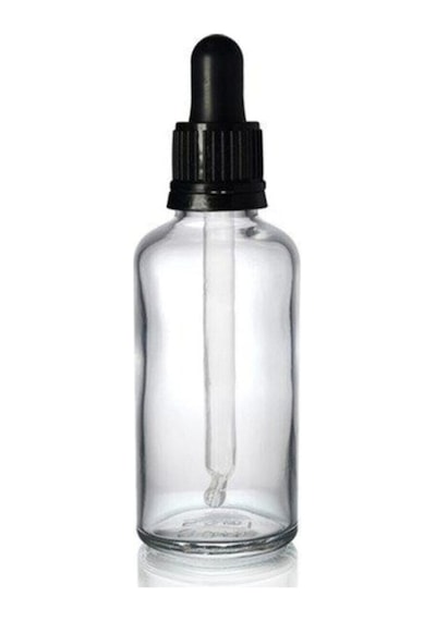 2 Adet Şeffaf Cam Şişe 50Ml Damlalıklı 2 Adet Şeffaf Cam Şişe 50Ml Damlalıklı