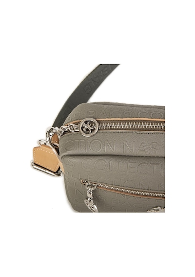 Nas Bag Kadın Çapraz Çanta Mini Cüzdanlı Ayarlanabilir Askılı Yeşil Camel Gofraj Yeşil