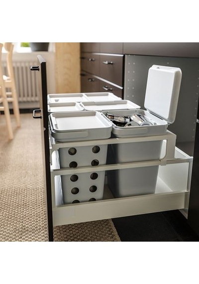 Ikea Hållbar Atık Ayırma Kutusu, Açık Gri, 10 Lt