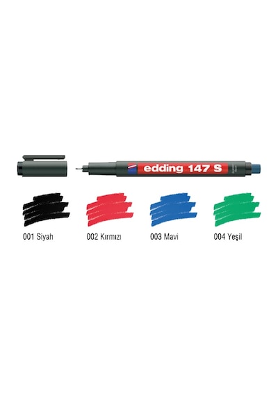 Edding Asetat Kalemi Permanent S Seri 0.3 Mm Siyah 147 S Çok Renkli