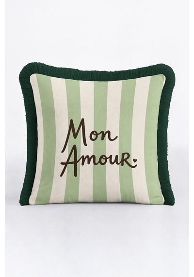 Mon Amour Çizgili Romantik Şık Saçaklı Yastık Kılıfı - Aşk Temalı Krem Siyah Püsküllü Kırlent Kılıfı Serin Esinti Lime Mon Amour Çizgili Romantik Şık Saçaklı Yastık Kılıfı - Aşk Temalı Krem Siyah Püsküllü Kırlent Kılıfı Serin Esinti Lime