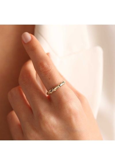 Altın Dainty Yüzük Taşsız T12546 Renkli