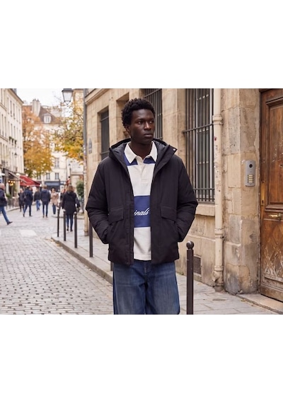 Jack & Jones Jprblamoon Jacket Aw26 Erkek Outdoor Montu 12301654-black Siyah