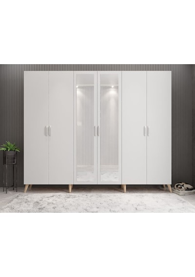 Açelya Portmanto Vestiyer Meşe Beyaz 270 cmM6