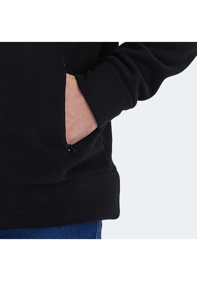 Slazenger KADMOS Erkek Fermuarlı Dik Yaka Cepli Siyah Polar