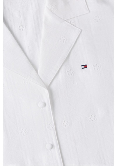 Tommy Hilfiger Kadın İşlemeli Ss Beyaz Gömlek-16130