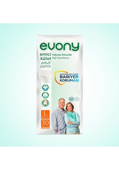 Evony Emici Külot Unisex Large 30'Lu