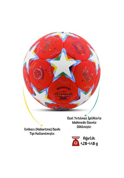 Telvesse Futbol Topu Stars Dayanıklı Sert Zemin Halı Saha Futbol Topu No:5 046 Açık Kahverengi