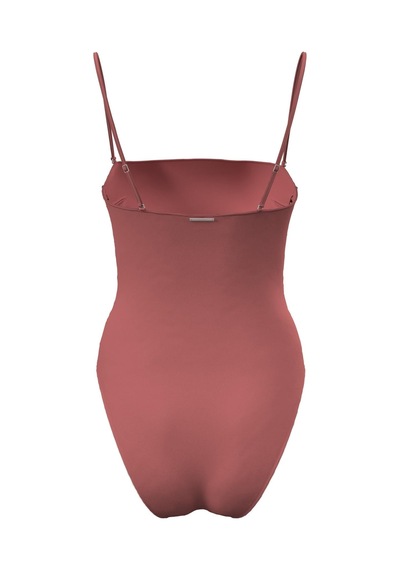 Calvin Klein Kadın Straplez Dusty Cedar Tek Parça Mayo-13390 Dusty Cedar