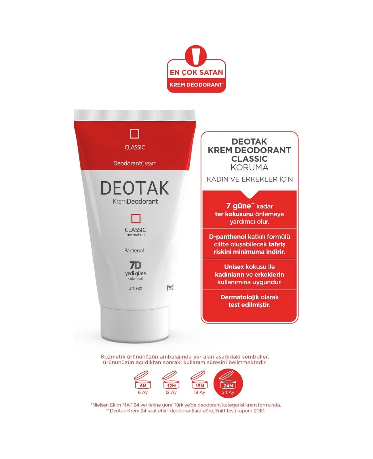 Deotak Classic Koruma 7 Güne Kadar Etkili Krem Deodorant 3 x 35 ML