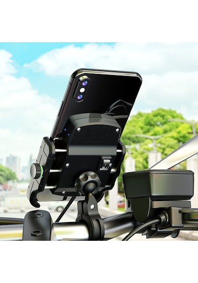 Nukrotech Sf Wireless Kablosuz Şarjlı Motosiklet Telefon Tutucu