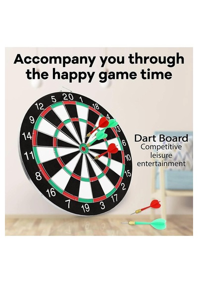 Büyük Boy Dart Seti 36 Cm Çift Taraflı Dart Hedef Tatası 6 Oklu