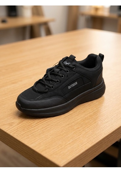 Volis M-25820 Siyah Bağcıklı Memory Foam Taban Günlük Erkek Sneaker Ayakkabı