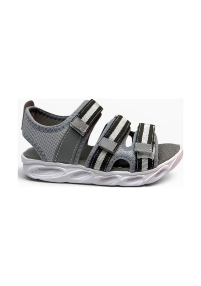 Arzen Bebe 231-26 3 Cırtlı Anatomik Çocuk Sandalet Gri Gümüş 31-35