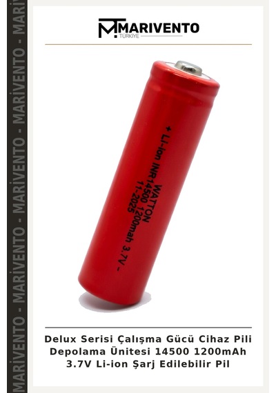 Delux Serisi Çalışma Gücü Cihaz Pili Depolama Ünitesi 14500 1200mah 3.7v Li-ion Şarj Edilebilir Pil
