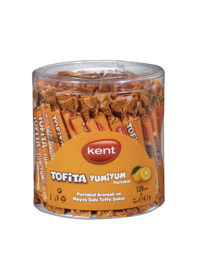 Tofita Yumıyum Portakal 120'li Meyve Sulu Toffe Şeker 804g - Tekli Tarı