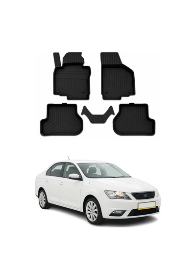 Seat Toledo 2012-2019 Uyumlu 4d Havuzlu Paspas Kauçuk Siyah 5 Parça