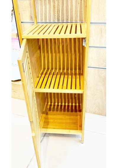 Bambu Banyo Dolabı 5 Raflı Kapaklı Banyo Düzenleme Dolabı Havlu D Bambu Bambu Banyo Dolabı 5 Raflı Kapaklı Banyo Düzenleme Dolabı Havlu D Bambu