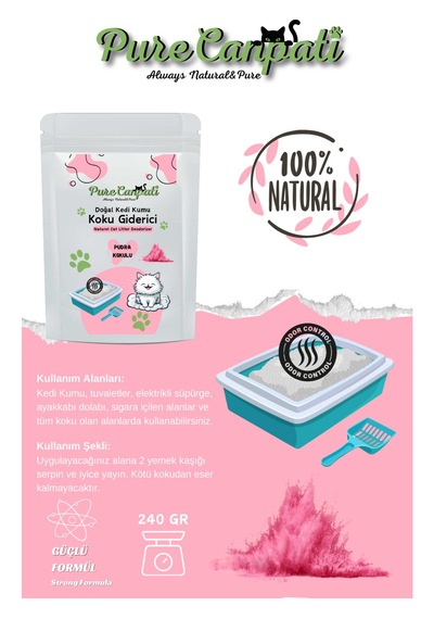 Purecanpati Kedi Kumu Koku Giderici Pudra Kokulu 240 Gr