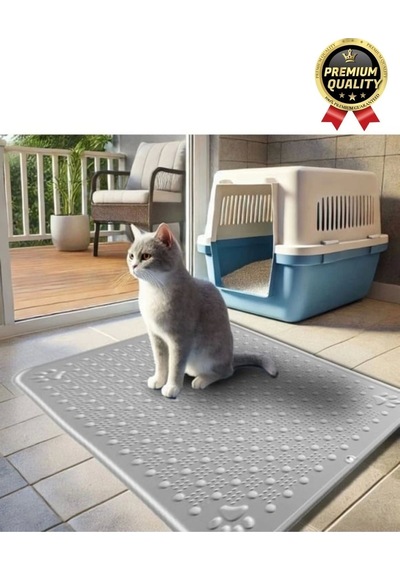 Premium Silinebilir Yıkanabilir Dayanıklı Kedi Köpek Evcil Hayvan Tuvalet Önü Mama Kabı Kum Paspası