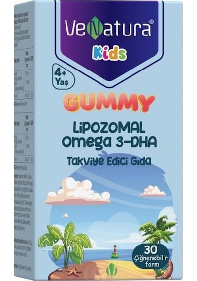 Venatura Gummy Kids Lipozomal Omega 3 Dha 30 Ciğnenebilir Form