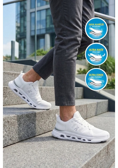 Walkway Beyaz-buz Fileli Hafif Esnek Erkek Spor Ayakkabı Vista 160 M